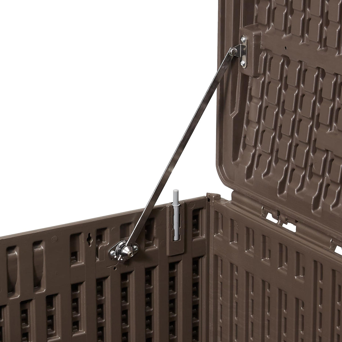 Amazon Basics brown wicker-pattern finish blends with patio decor and adds style.