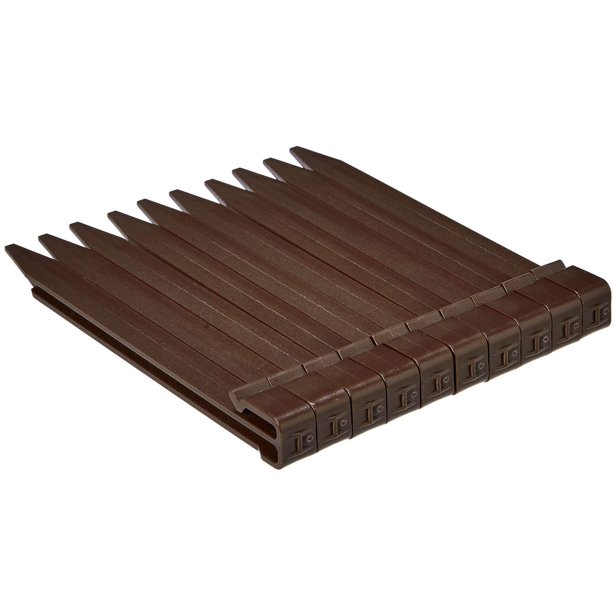 Amazon Basics border edging stays in place with included stakes.