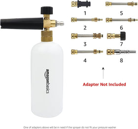 Amazon Basics foam cannon 1-liter capacity delivers ample foam.