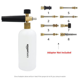 Amazon Basics foam cannon 1/4-inch quick connector simplifies setup.