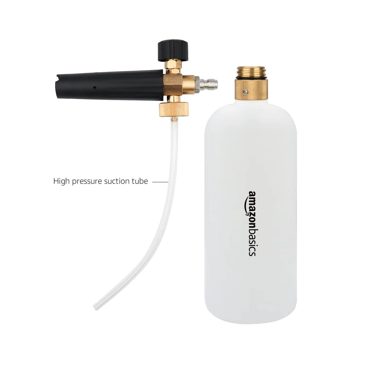 Amazon Basics foam cannon snow foam action lifts dirt safely.