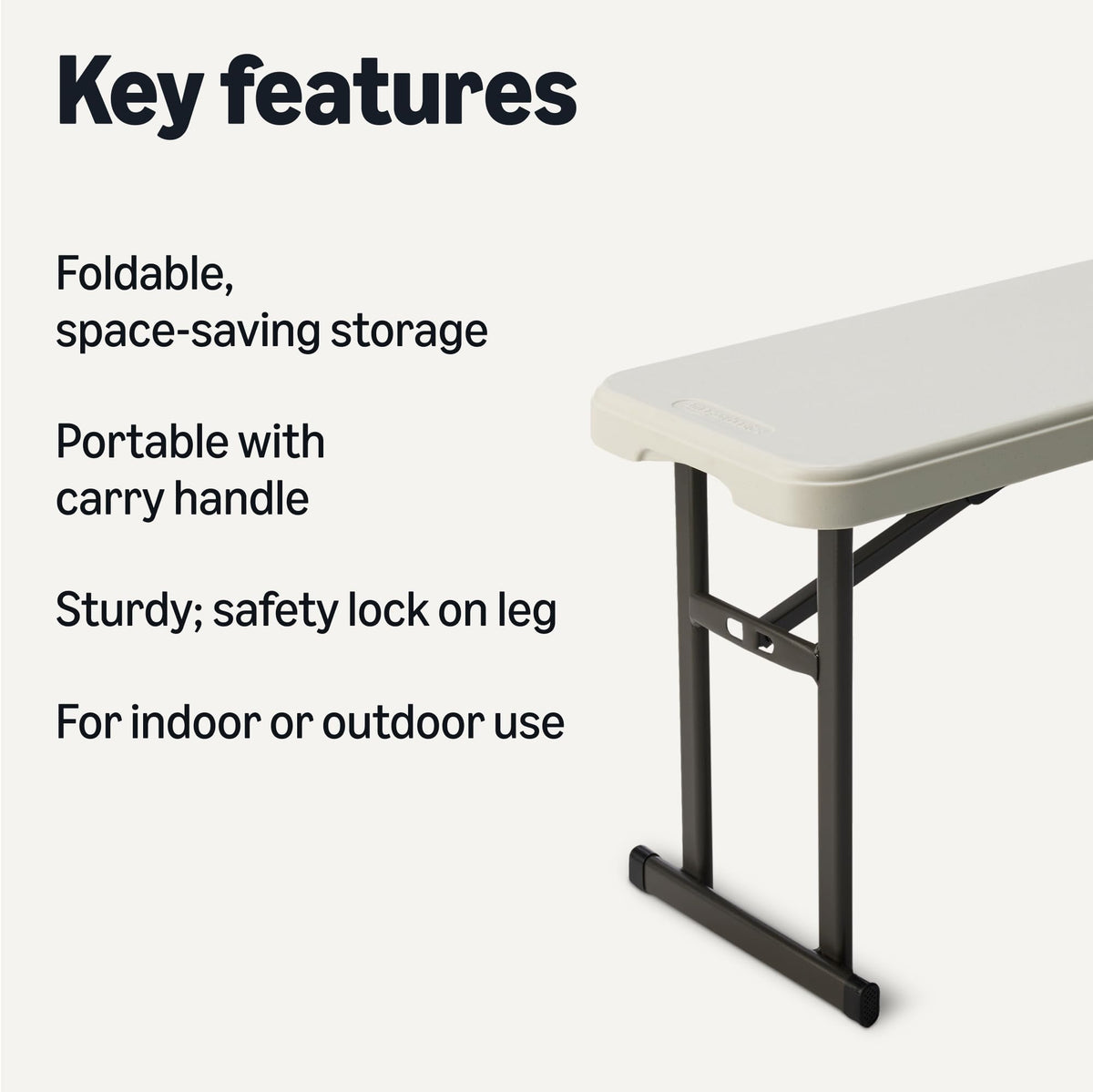 Amazon Basics foldable bench with carrying handle easy transport to gatherings