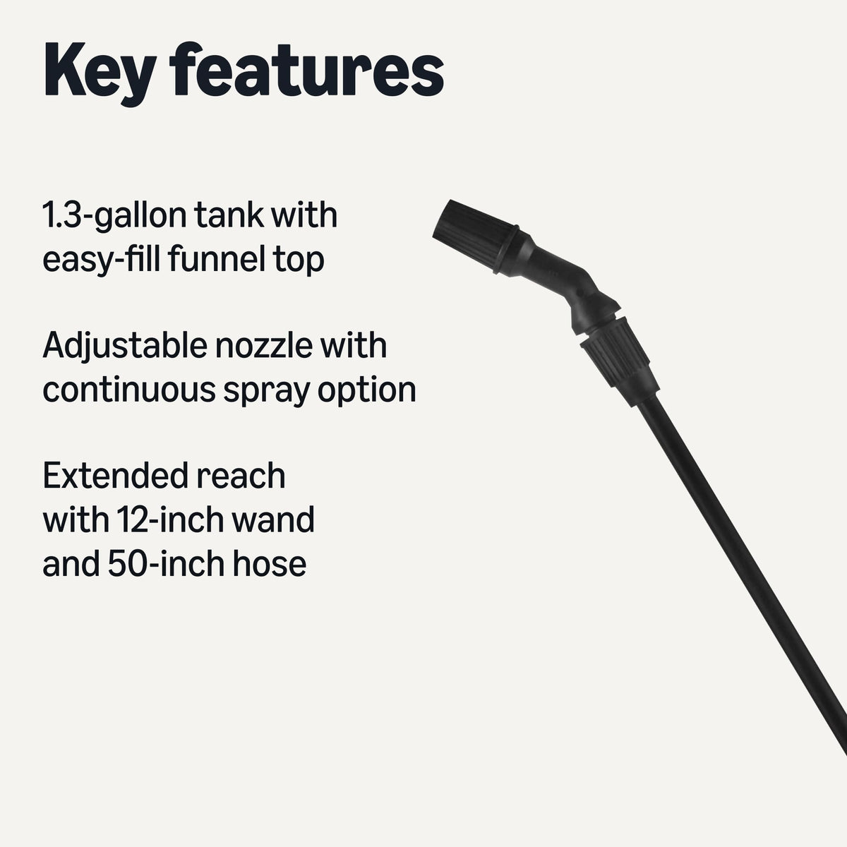 Amazon Basics garden sprayer extension wand provides extra reach for tall or distant spots.