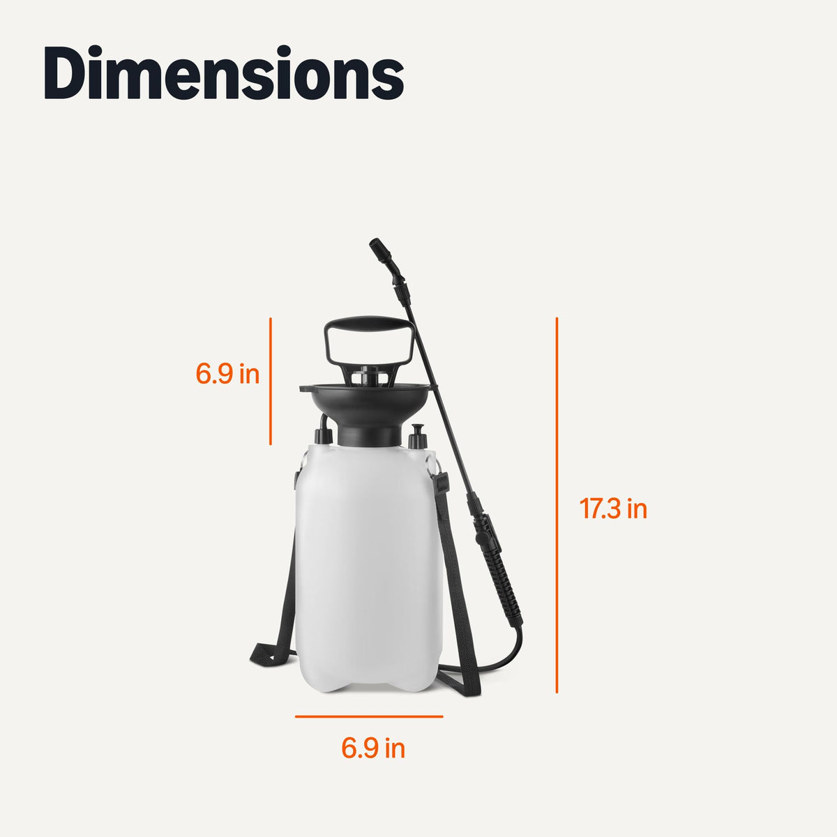 Amazon Basics garden sprayer includes 50-inch hose for broad garden coverage.