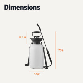 Amazon Basics garden sprayer includes 50-inch hose for broad garden coverage.