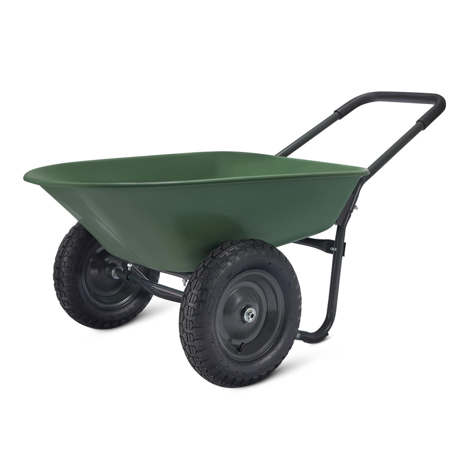 Amazon Basics garden wheelbarrow steel frame for heavy hauling