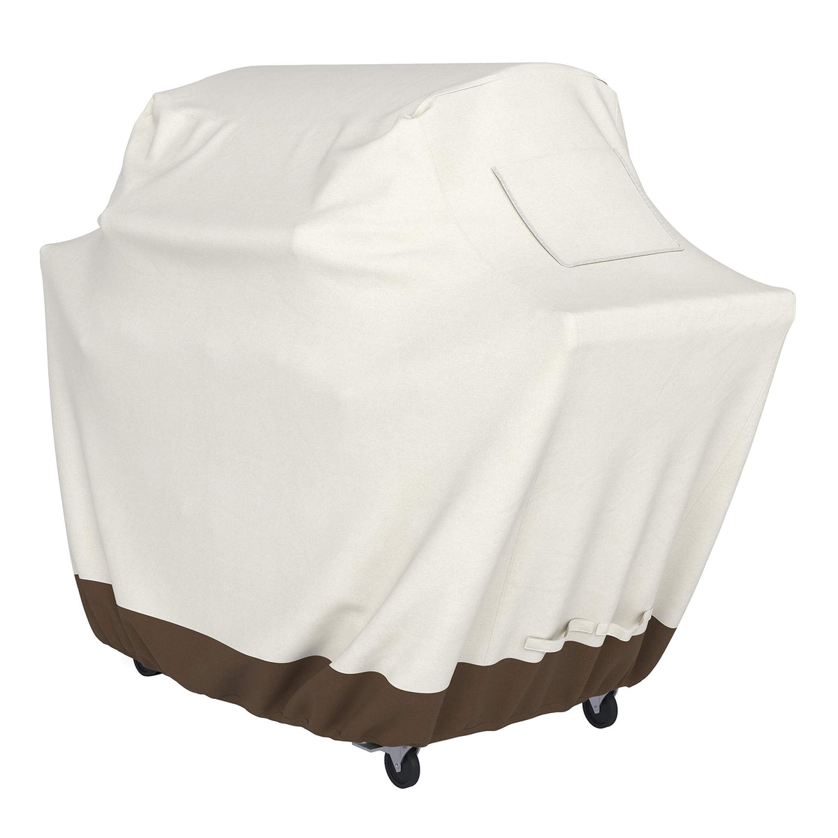 Amazon Basics gas grill cover 65-inch front view protects against rain and sun.