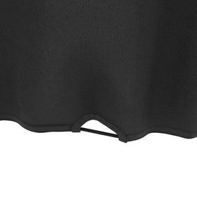 Amazon Basics black finish grill cover protects against sun and dust.