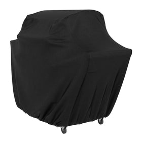 Amazon Basics gas grill cover large front view protects outdoor grills from rain.