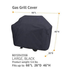 Amazon Basics large gas grill cover weatherproof protection against rain and snow.