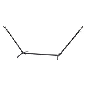 Amazon Basics hammock stand outdoor setup highlights sturdy steel frame for backyard lounging