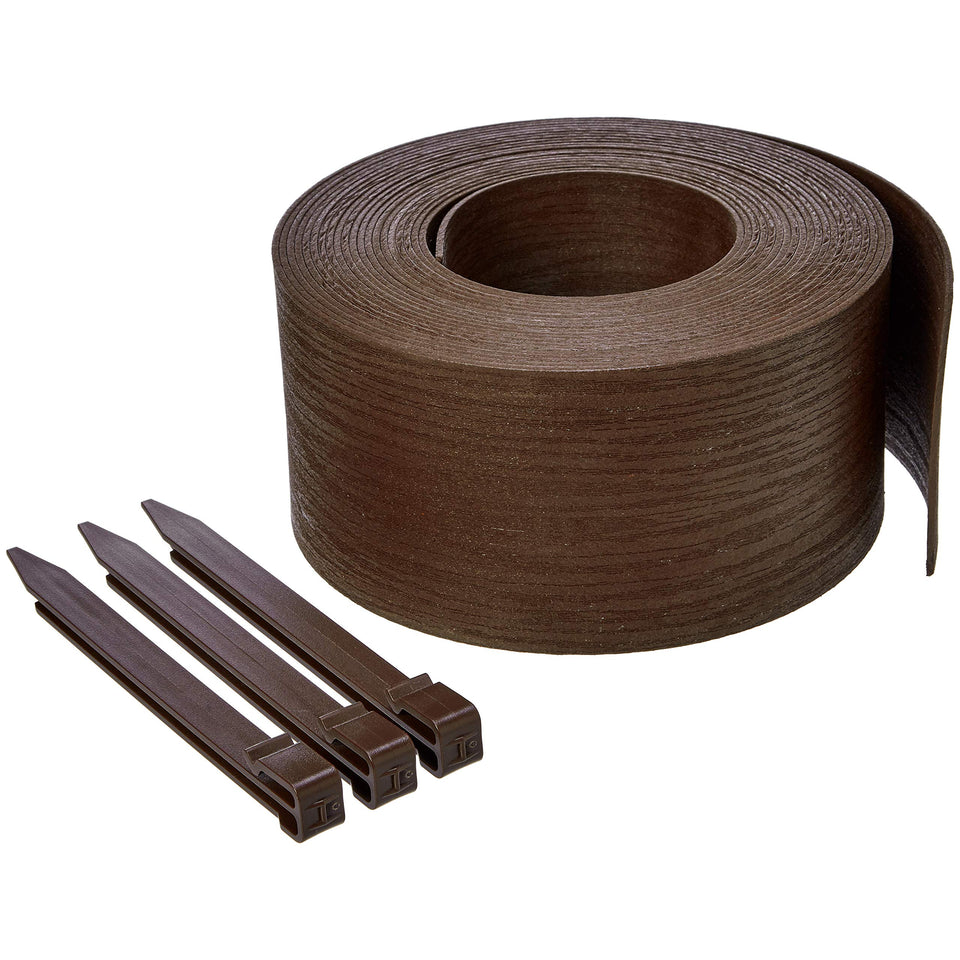Amazon Basics landscape edging coil 5in brown for crisp garden borders.