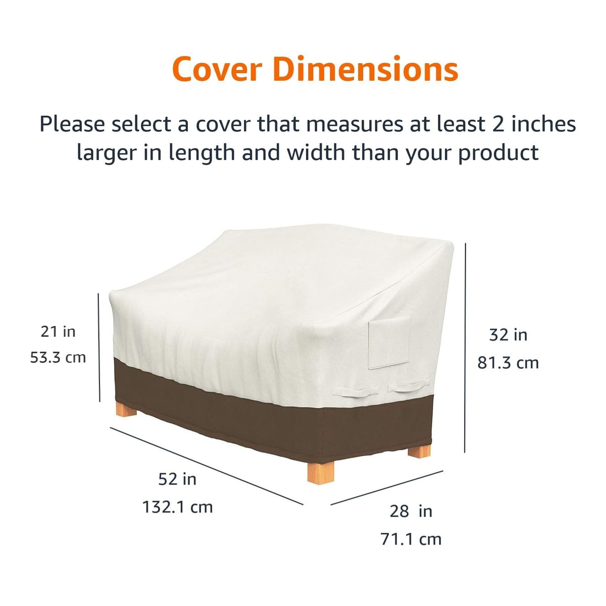 Amazon Basics loveseat cover with anti-UV treatment keeps sunlight from fading