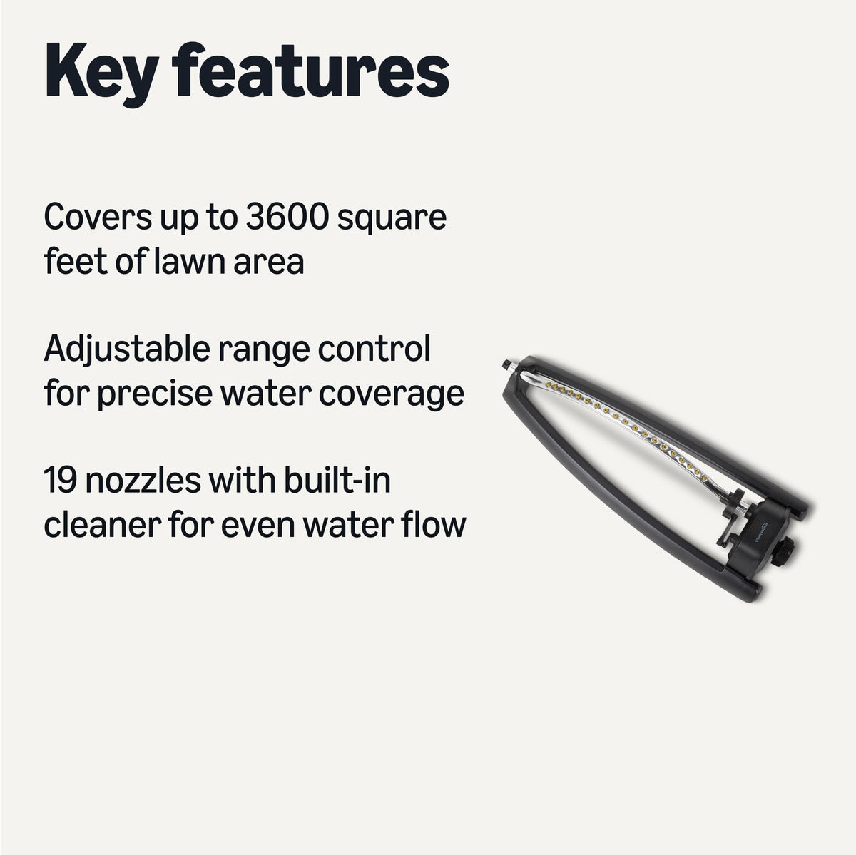 Amazon Basics oscillating sprinkler range controls allow precise area coverage.