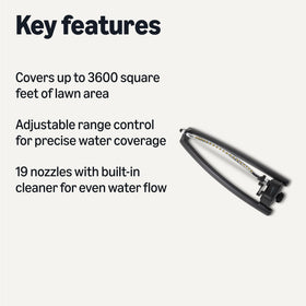 Amazon Basics oscillating sprinkler range controls allow precise area coverage.