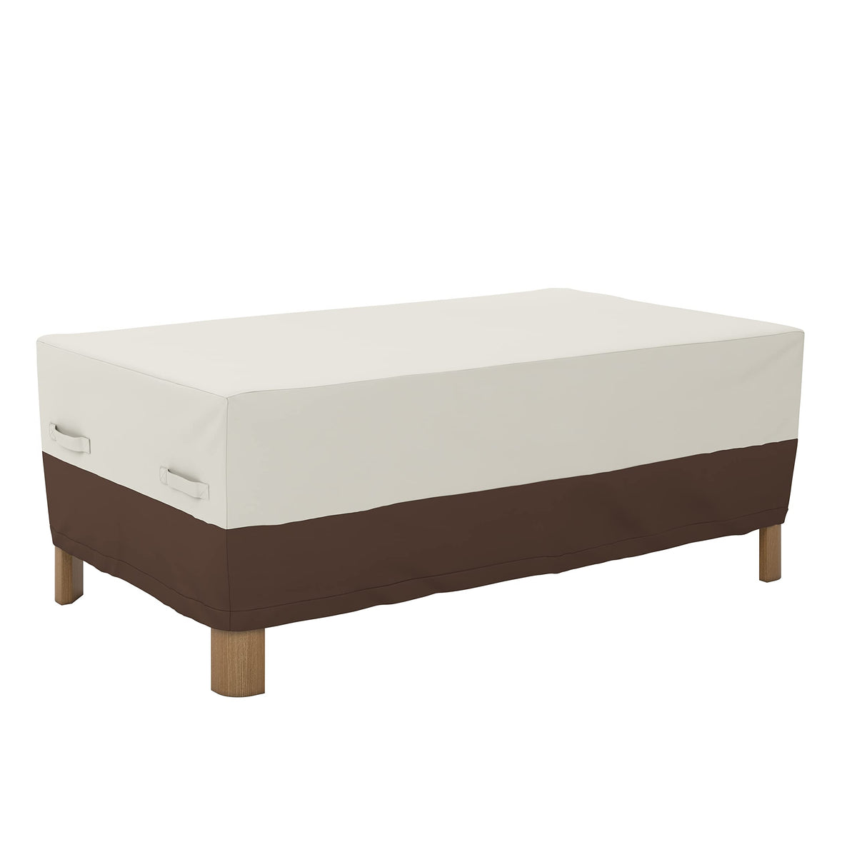 Amazon Basics outdoor patio coffee table cover protecting from rain and debris