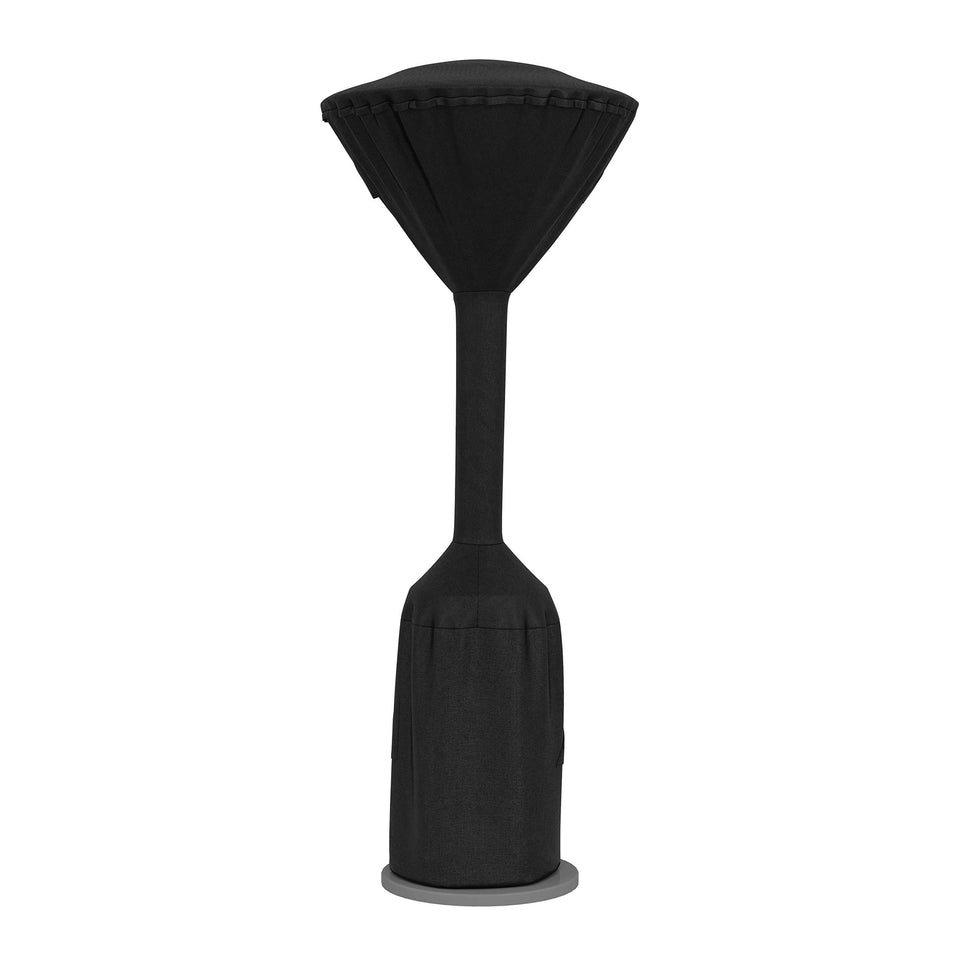 Amazon Basics outdoor round stand-up patio heater cover front view with secure straps