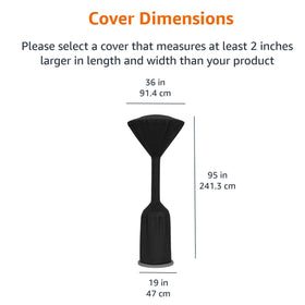 Amazon Basics heater cover side view highlighting water-resistant fabric
