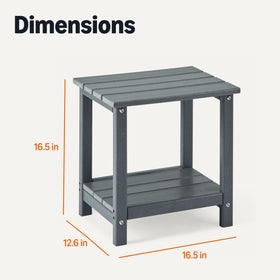 Amazon Basics outdoor side table dimensions provide compact fit for small spaces