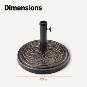 Amazon Basics 22-pound stand measures 17.7 inches diameter for sturdy base