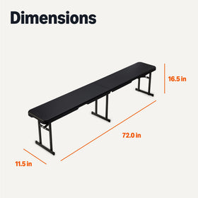 Amazon Basics portable bench folds flat for compact storage