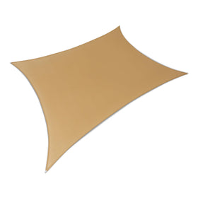 Amazon Basics sun shade sail with UV protection blocking harmful rays for patio spaces.