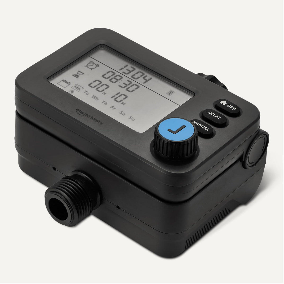 Amazon Basics timer installation on hose enables quick and leak-free use