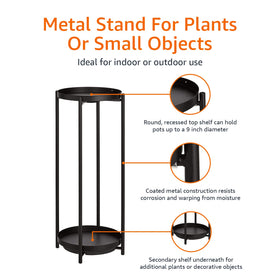 Amazon Basics metal plant stand ideal for outdoor patio use and moisture resistance