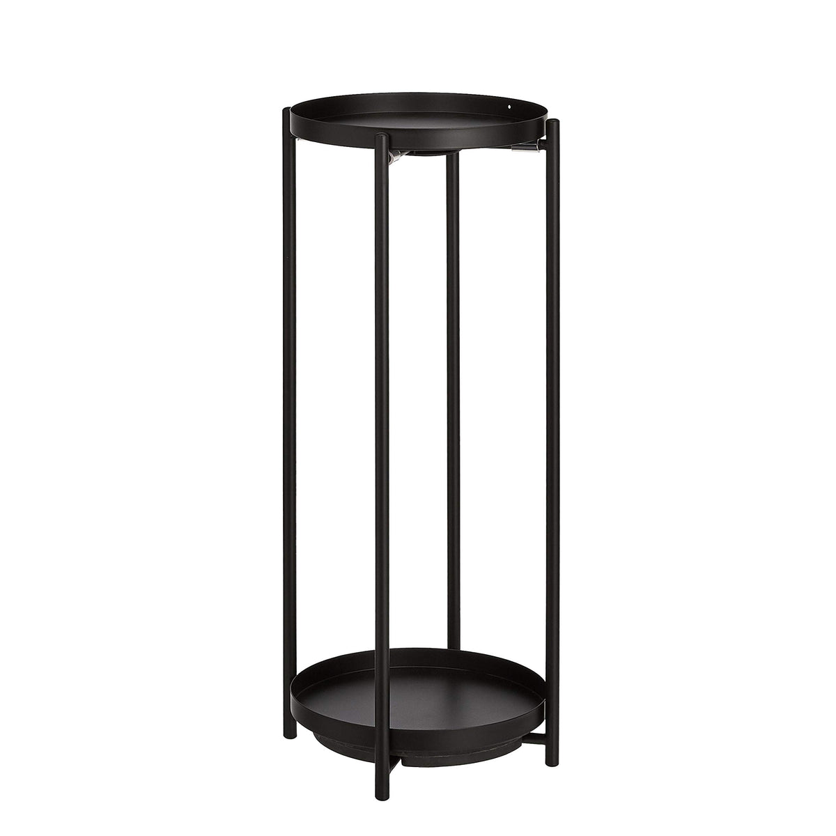 Amazon Basics two-tier plant stand top shelf holds 9-inch pots for indoor use