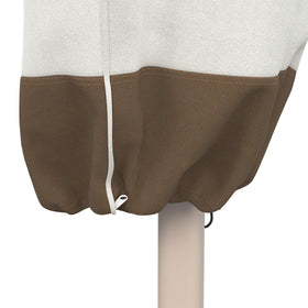 Amazon Basics built-in click-close straps keep the cover secure on windy days.