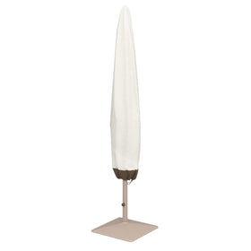 Amazon Basics umbrella cover guards your patio umbrella from rain and UV exposure.