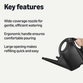 Amazon Basics Watering Can with ergonomic easy-grip handle for comfortable watering.