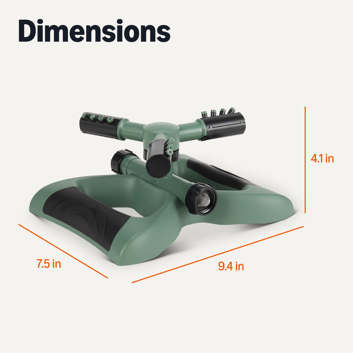 Amazon Basics whirling sprinkler in garden setup demonstrates broad coverage.