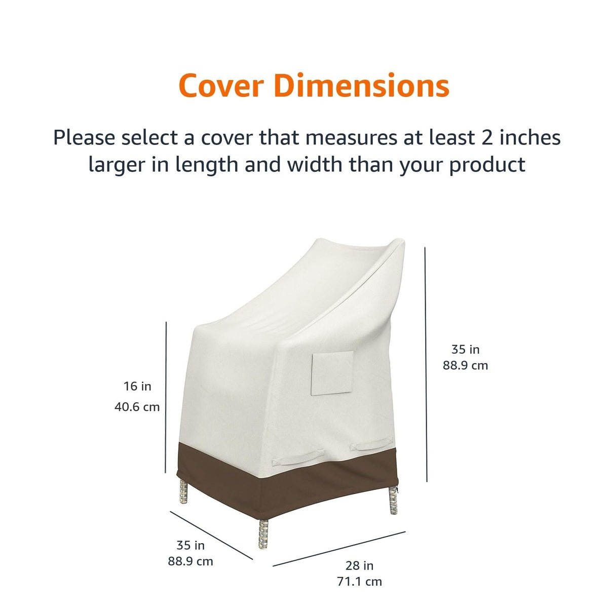 Amazon Basics chair cover shows secure click-close strap on windy days