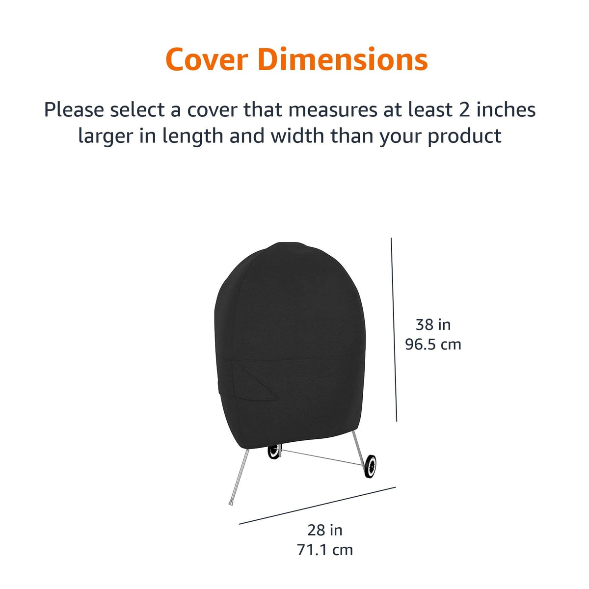 Amazon Basics grill cover drawstring closeup securing against wind.