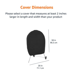 Amazon Basics grill cover drawstring closeup securing against wind.