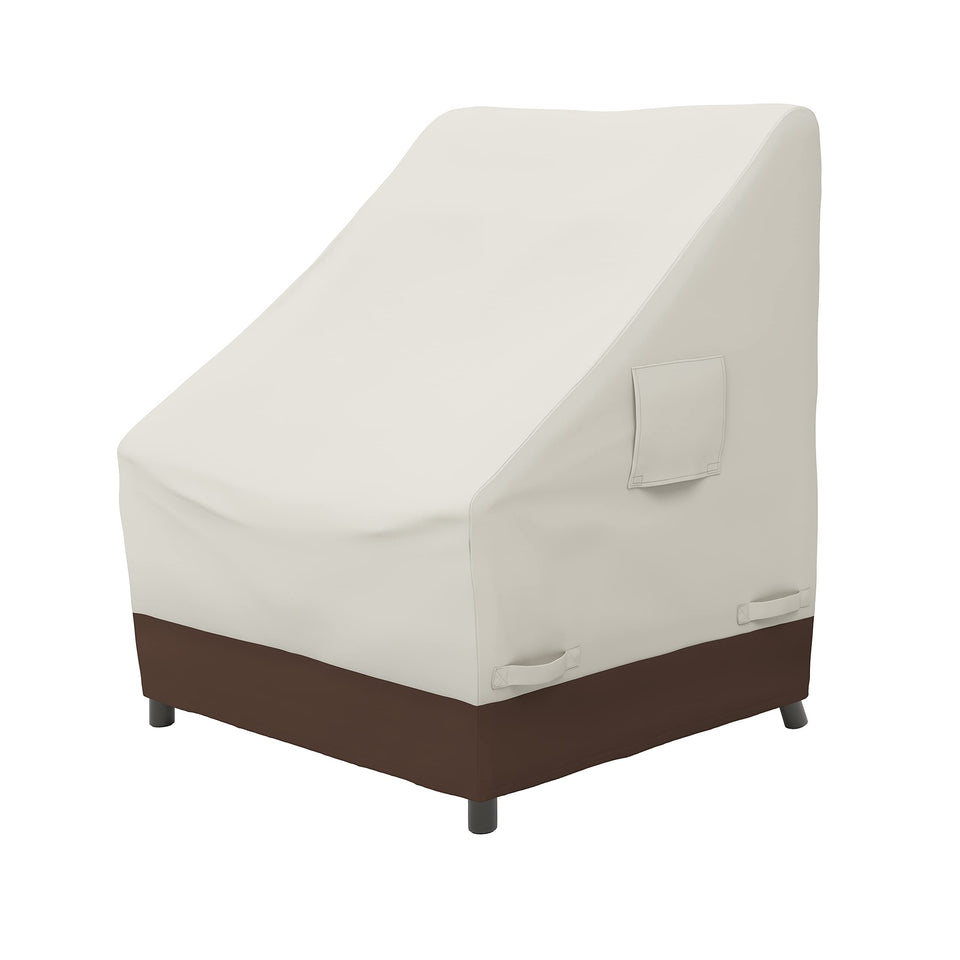 Amazon Basics outdoor high-back chair cover in beige protects from rain and snow