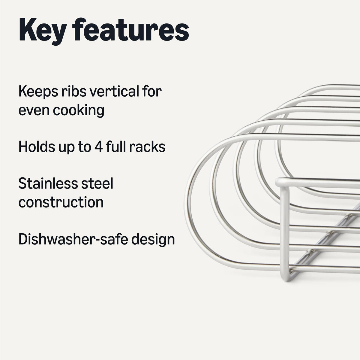 Amazon Basics rib rack holding four racks for busy barbecues
