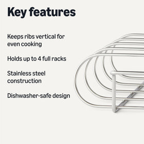 Amazon Basics rib rack holding four racks for busy barbecues