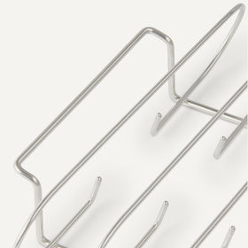 Amazon Basics stainless steel rib rack showing durable construction