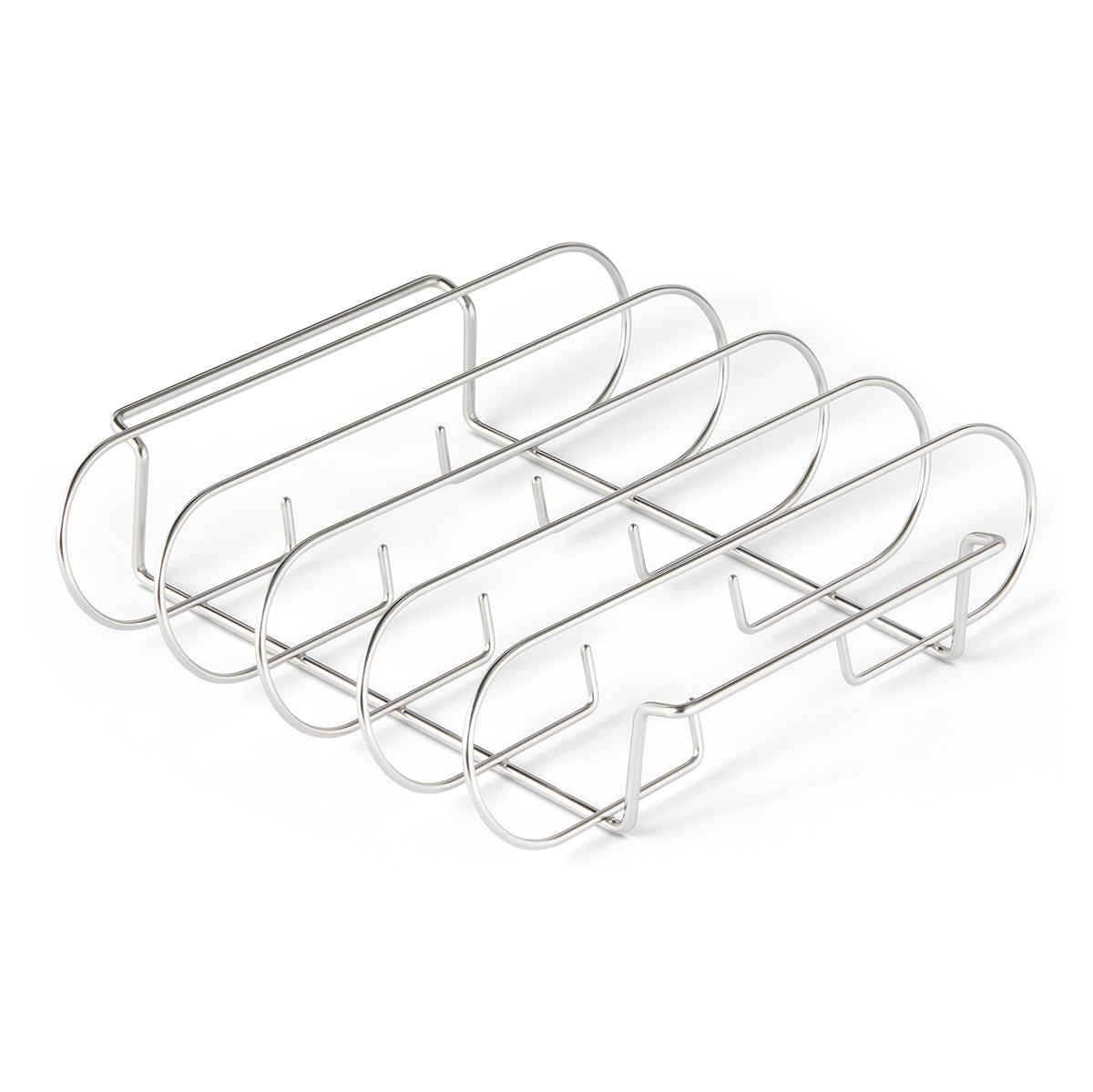 Amazon Basics rib rack with vertical design for even cooking and smoke exposure