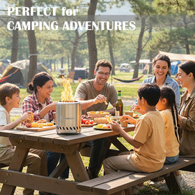 AmazStove dual 360 updraft technology promoting efficient burning with less smoke