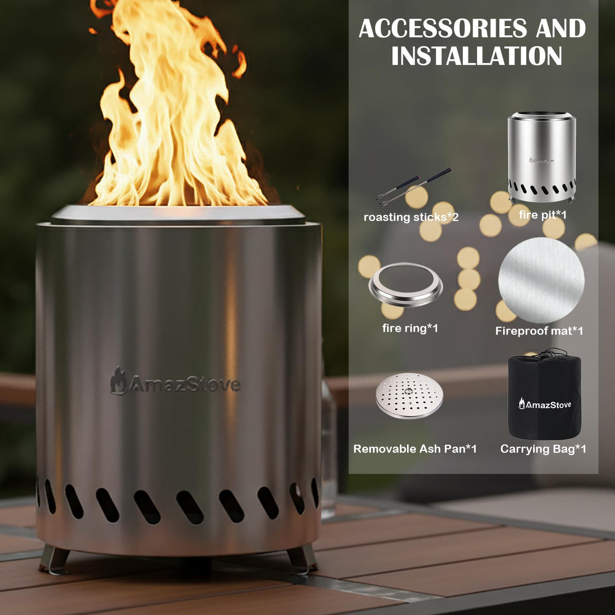 AmazStove modern design enhances social time and outdoor aesthetics