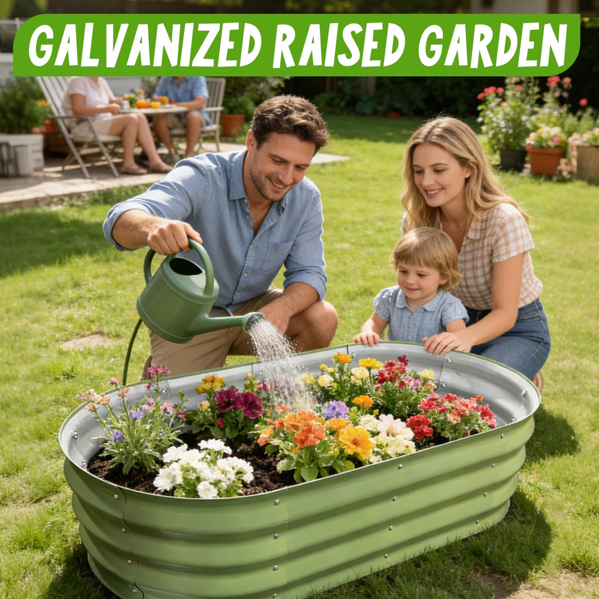 AmazStove open-base design promotes drainage and root access in a garden bed.