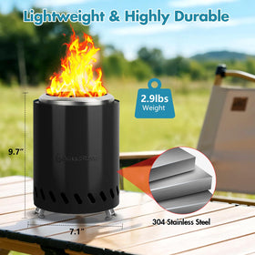 AmazStove portable fire pit with included travel bag for easy transport
