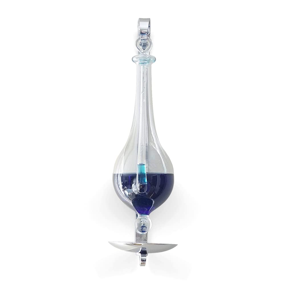 Ambient Weather B1025C storm glass wall mount shows changing pressure for weather cues.