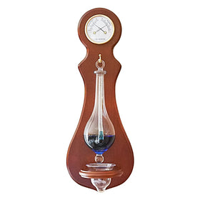 Ambient Weather BA212 wall-mounted station in wood finish for elegant climate monitoring.