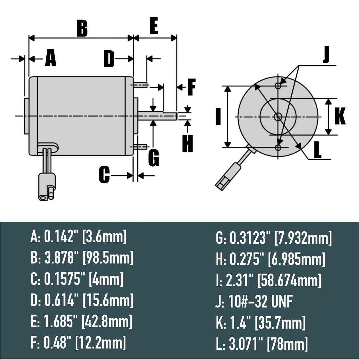 AMBITIONMOTOR brush-life note indicating long service potential.