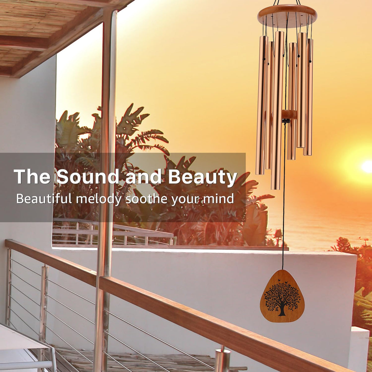 AMBOBE 32-inch chime ideal for porch, garden, or patio displays.