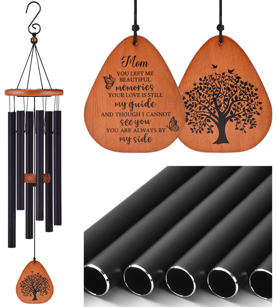 AMBOBE 32-inch memorial wind chimes on a porch offering soothing memories.